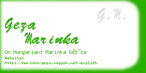 geza marinka business card